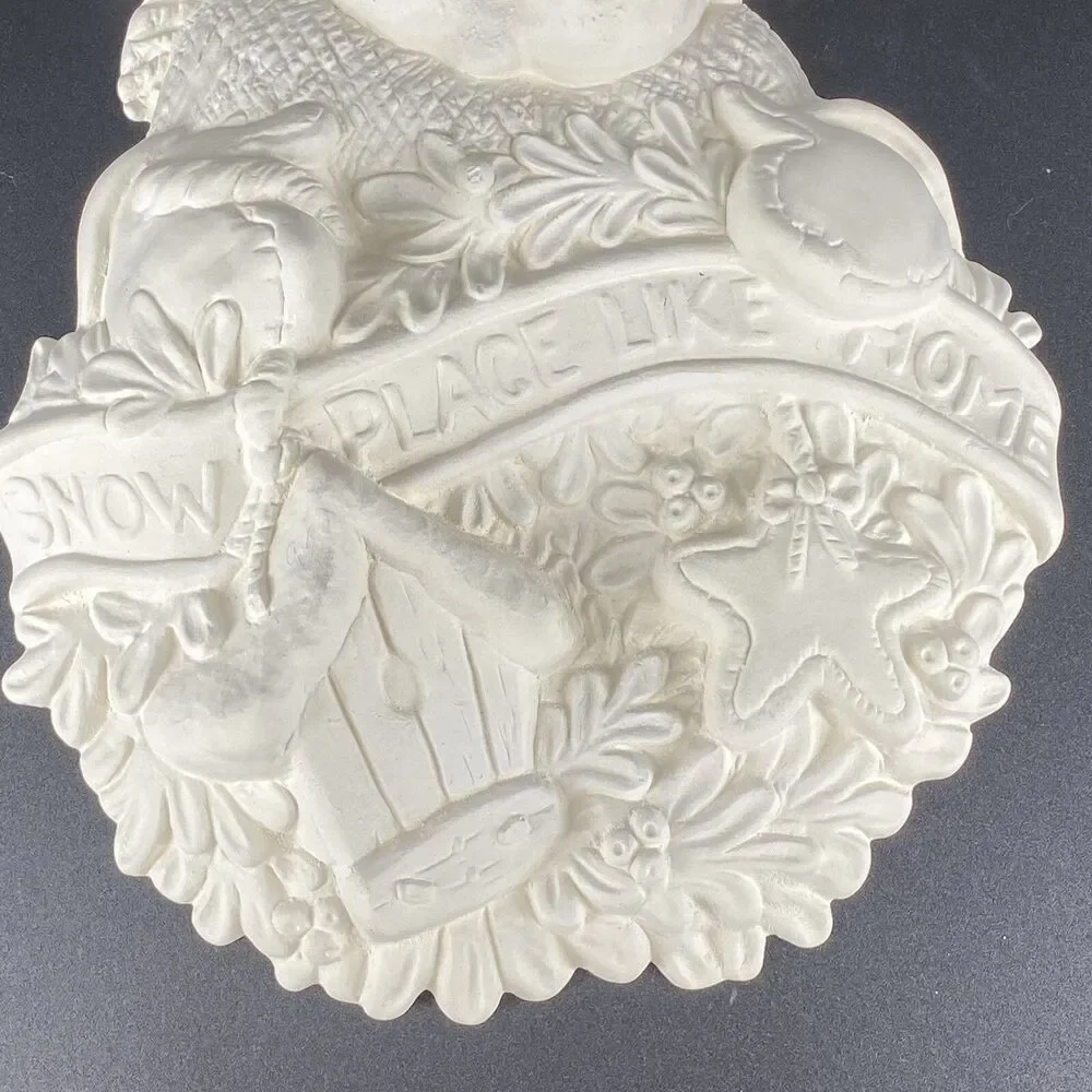 Ready to Paint Ceramic Bisque Snowman Plaque 10” Snow Place Like Home Christmas